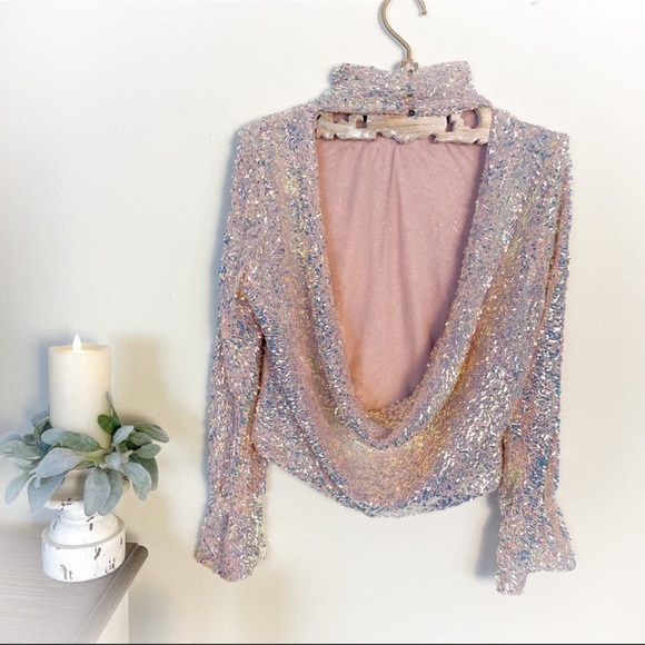Free People Moonstruck Sequin Open Back Top - Picture 6 of 13